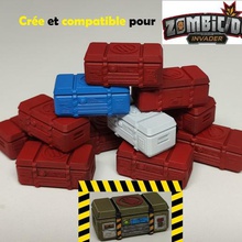 zombicide invader trunks 3d objective counters game invade token pawn stall chest ammo 3d print model - Mito3D
