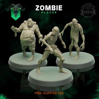 zombi Ejército Plaga batalla tablero fantasía juego muertos vivientes 32mm ejercito plaga 3d print model - Mito3D