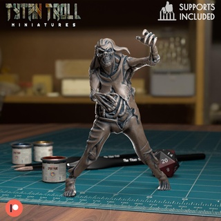 zombie 004 - pre-supported dnd miniature minis dungeons dragons 32mm tytantroll miniatures patreon halloween undead brains scary 3d print model - Mito3D
