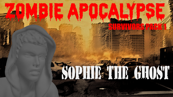 zombi apocalipsis supervivientes paquete 1 Sophie diorama miniatura 3d print model - Mito3D