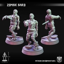 Zombie Barde Spiel Zombies Dungeonsanddragon dnd Miniatur Minis Dungeondog Untote tot Kreatur böse DungeondogMiniaturen Tischplatte 3d print model - Mito3D