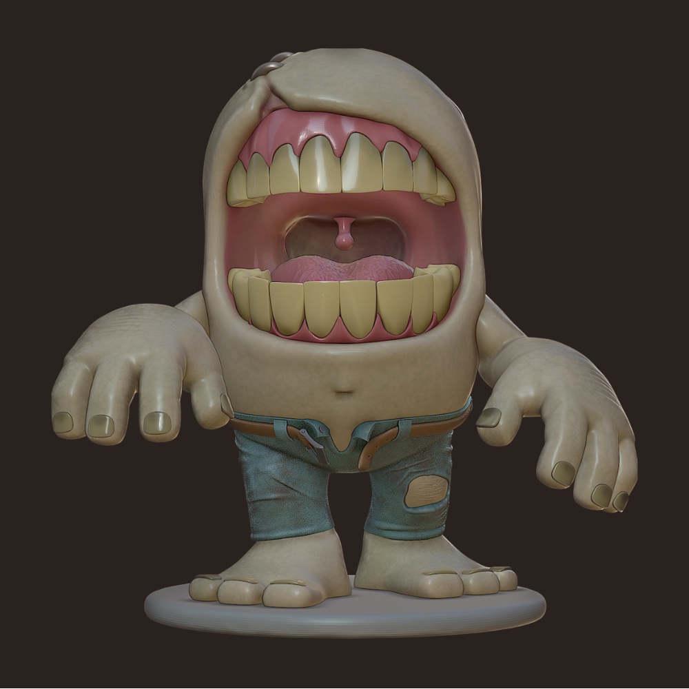 zombi fasulye sanat chibi bobo kızgın yağlı şirin oyuncak insan ganimet cordyceps beyin yiyen gulyabani yürüme ölü 3D print model - Mito3D