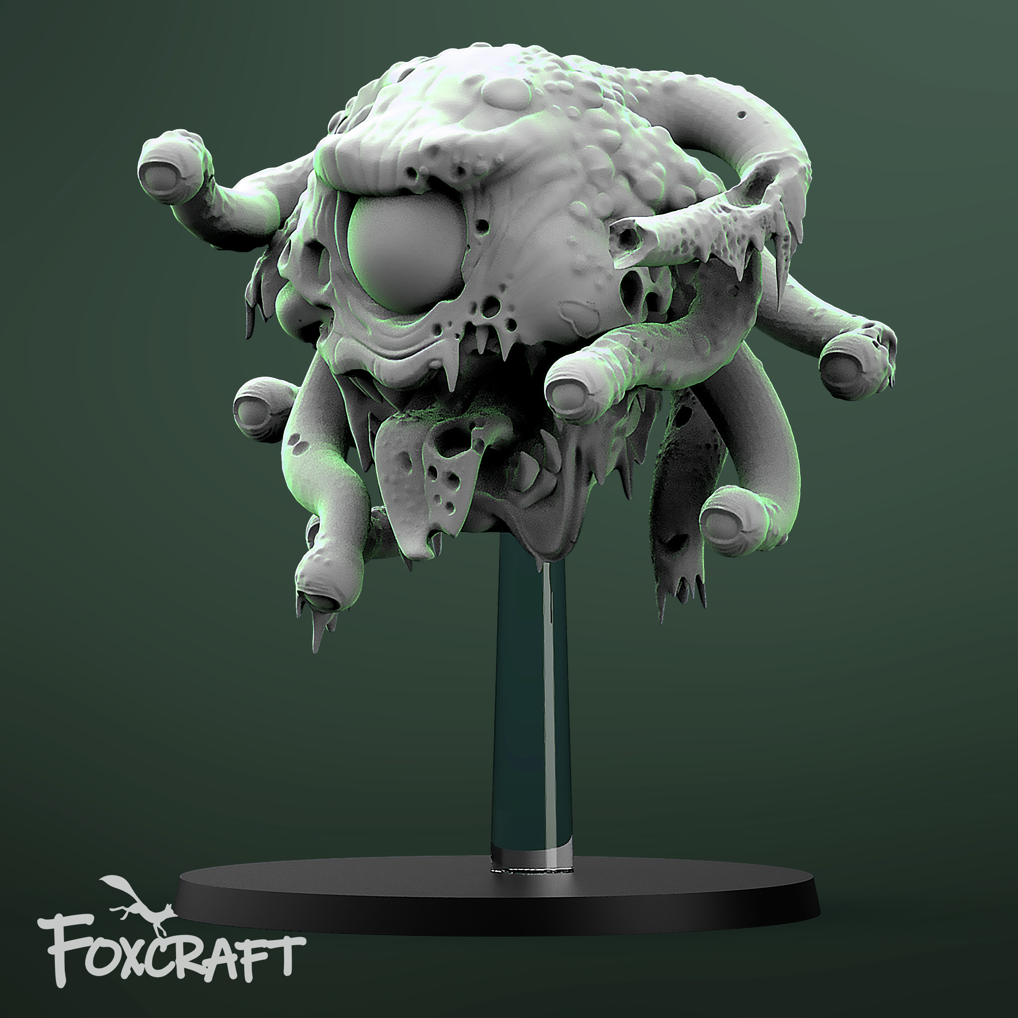 zombi seyirci oyun canavar büyü büyük yaratık yüzer göz stl foxcraft minyatür mini fantezi rpg 3d baskı dnd uçan ölümsüz ölü 3D print model - Mito3D