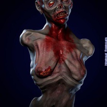 zombie bust - high twd the walking dead or alive zumbi morto creepy scary collectible collec 3d print model - Mito3D