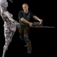 zombie motosega uomo morto cammina raccapricciante apocalisse mostro orrore trucco cosplay spaventoso stazione gioco xbox 3d print model - Mito3D