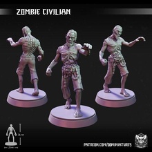 zombi sivil 02 oyun zombiler zindanlar ejderhalar dnd minyatür minis zindan köpek ölümsüz ölü yaratık kötü köpeğiminyatürleri masaüstü 3d print model - Mito3D