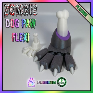 zombie dog paw flexi - sassiecat3d collab personal version fidget bolt collar toy stim anxiety sassiecat bucklenshackle 3d print model - Mito3D