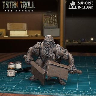 zombi cüce 04 pre supported oyun ölümsüz fantezi Tytantroll minyatürler heykel dnd iskeletler savaşçı ölümcül 3d print model - Mito3D
