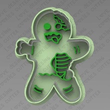 zombie gingerbread cutter + marker cookie fondant marzipan halloween party ginger brain 3d print model - Mito3D