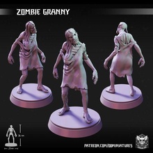Zombie Oma Spiel Zombies Dungeonsanddragon dnd Miniatur Minis Dungeondog Untote tot Kreatur böse DungeondogMiniaturen Tischplatte 3d print model - Mito3D