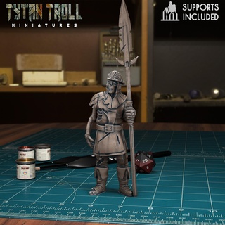 zombi koruma 01 pre supported oyun ölümsüz fantezi Tytantroll minyatürler heykel dnd iskeletler savaşçı ölümcül 3d print model - Mito3D