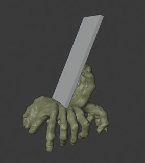 zombi el telefon ayakta durmak Sanat oyuncak 3d print model - Mito3D