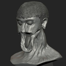 zombie head busta art 3d print model - Mito3D