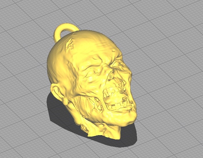 zombie head keychain key chain 3D print model - Mito3D