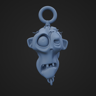 zombie head keychain funny character dead undead corpse walker kids cartoon toy fun entertainment figure action 3d print model - Mito3D