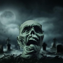 zombie head various decoration spooky halloween 3d print model - Mito3D