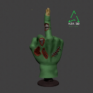 zombi orta parmak oyun orta parmak parmak orta denge zombi cadılar bayramı el ilkbahar 3d print model - Mito3D