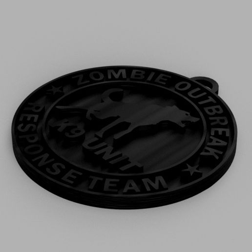 zombi brote respuesta equipo joyería joya Ejército Saco logo militar animal perro llavero Arte decoración supervivencia apocalipsis 3D print model - Mito3D