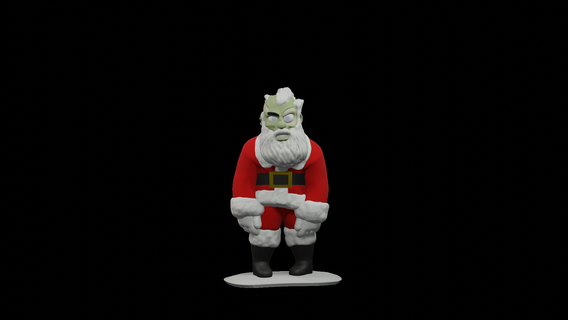 zombie santa gioco Natale claus 3d print model - Mito3D