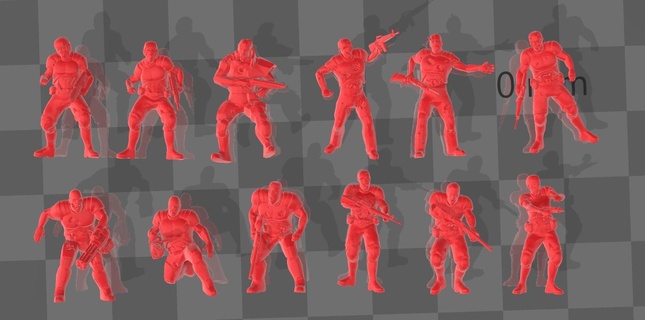 zombie soldiers Game miniature demon doom tabletop wargaming rpg 3d print model - Mito3D