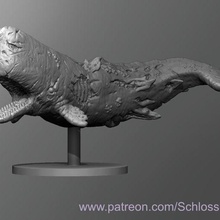 zumbi baleia jogos dnd masmorras dragões tampo mesa brinquedo 3d print model - Mito3D