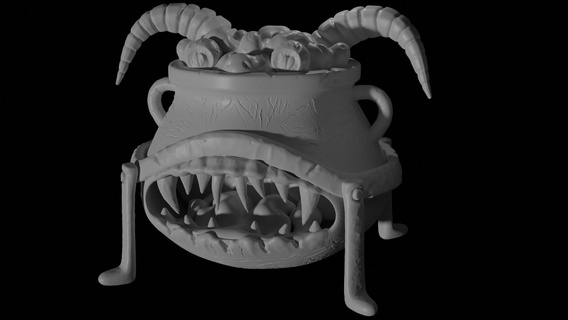 zombie witches cauldron witch d&d wargames role 3d print model - Mito3D