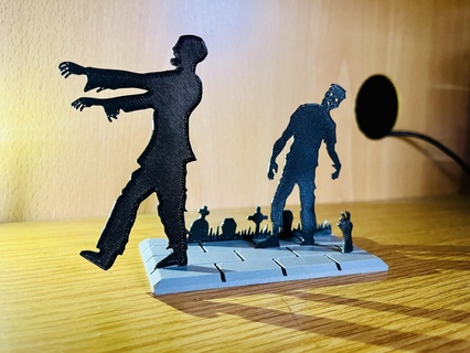 zombies pack zombie halloween cemetery dead silhouettes 3d print model - Mito3D