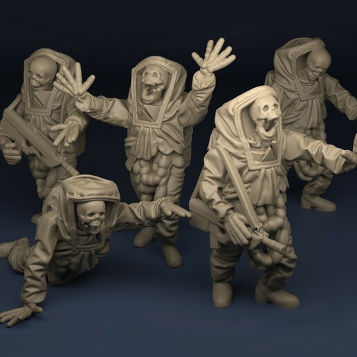 zombies set wh40k 40k warhammer soldier model miniature modern tabletop war usa toy 3D print model - Mito3D