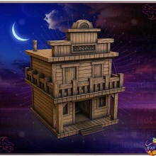 zombified ghost town - support free gadget fates dice tower roll ttrpg rpg west western saloon abandoned building architecture 3d print model - Mito3D