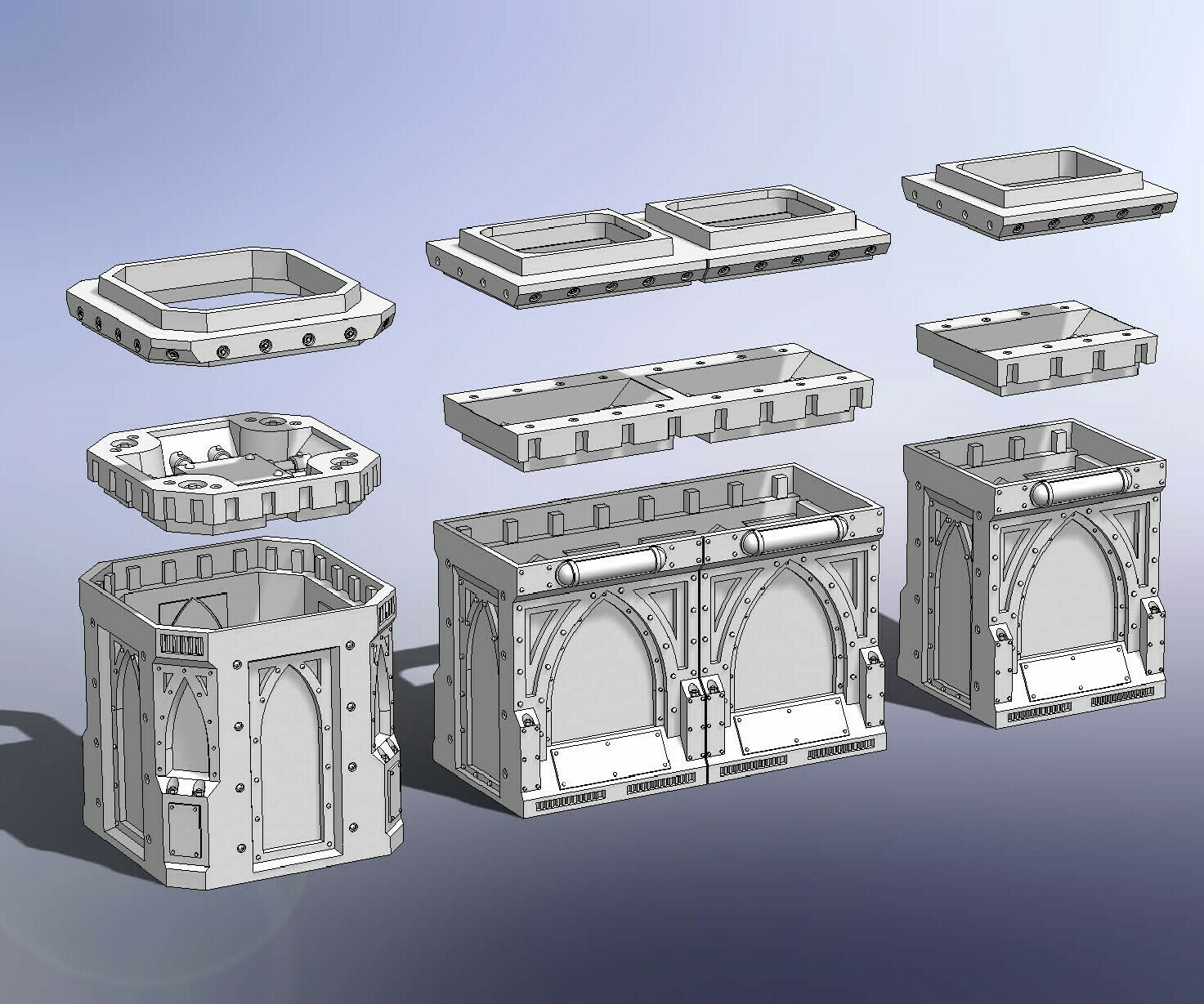 bölge Mortalis duvarlar sütun 28mm wh 40 oyunlar nekromund kovan arazi duvar savaş çekiç 3D print model - Mito3D