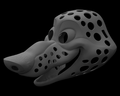 Zootopie inspiriert Wolf Fursuit Kopf Base Cosplay Kostüm Maske pelzig Disney 3d print model - Mito3D