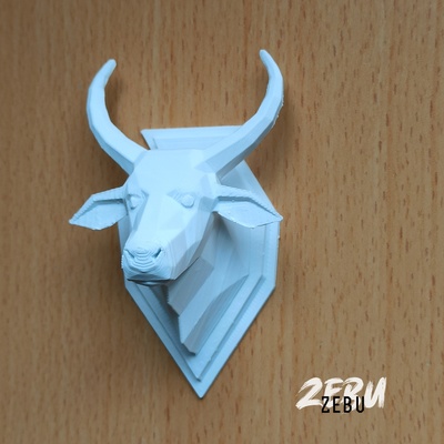 zootrophy zebu animal poly decor homedecor collection zoo animals trophy 3d print model - Mito3D