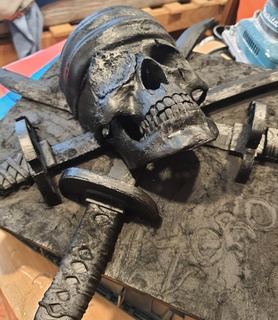 zoro jolly roger one piece anime skull cranium swords pirate 3d print model - Mito3D