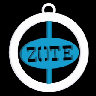 zote one two colors rotating key ring keychain rotary jewel necklace soap dunce 3d print model - Mito3D