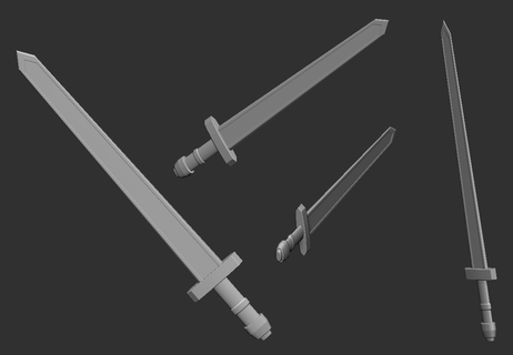 ztool medieval sword polygroups dagger knife edge foil machete weapon stabbing warriors 3d print model - Mito3D