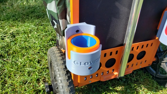zuca cart upgraded cup holder disc golf pdga hydro flask dynamic discraft mvp 3d print model - Mito3D