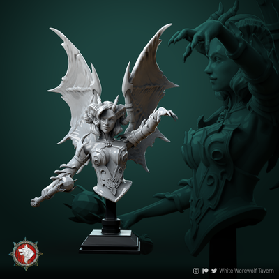 zurae-ta succubus bust game fantasy dnd tabletop games dndminiatures gnoll 3d print model - Mito3D