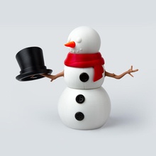 foldable 3 stacked snowman 3d print model - Mito3D