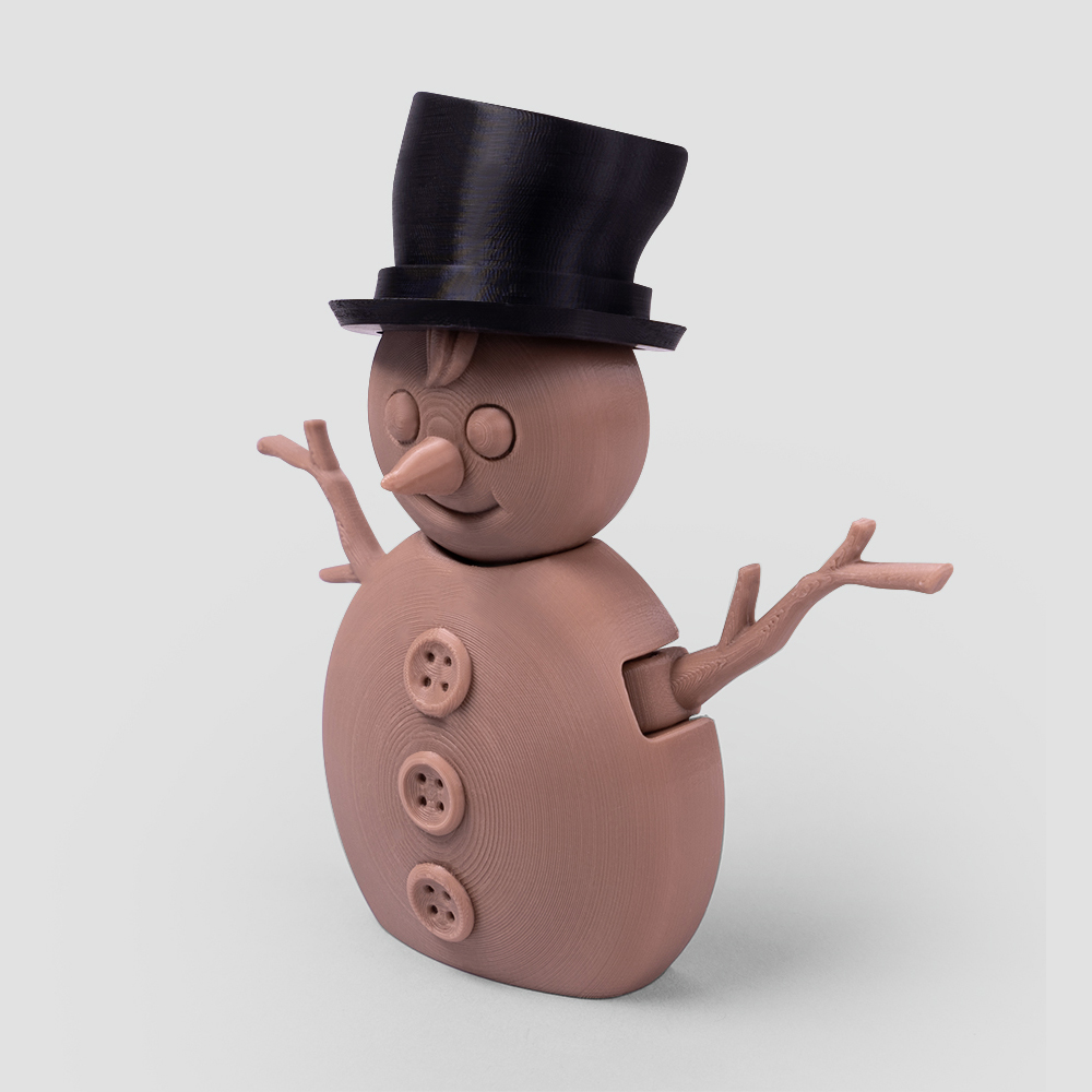 movable gingerbread snowman 3D print model - Mito3D