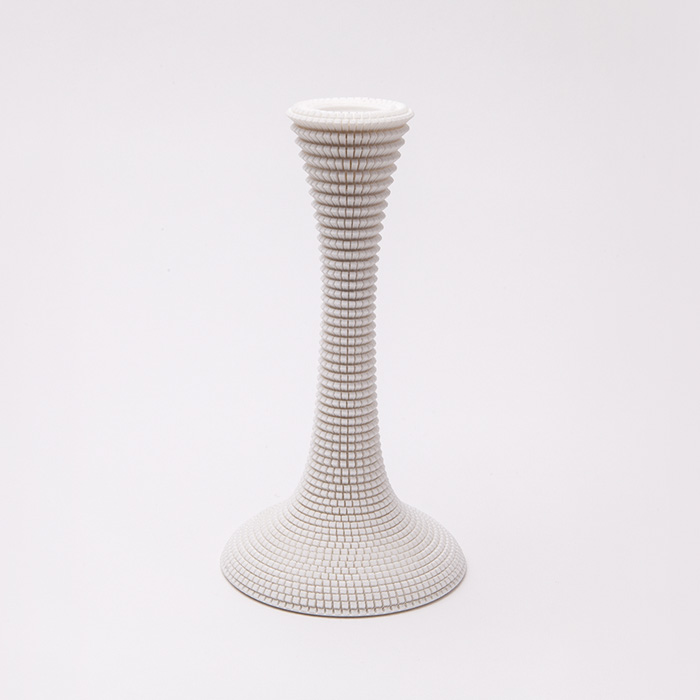 flusso cubo pelle candela stand metà gadget 3D print model - Mito3D
