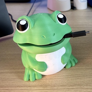 mignonne grenouille câble téléphone magsafe supporter 3d print model - Mito3D