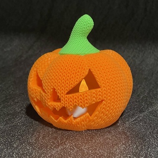 tricotado crochê abóbora jack lantern 3d print model - Mito3D