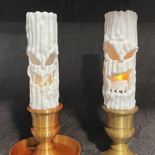Siniestro velas conjunto + candelero 3d print model - Mito3D