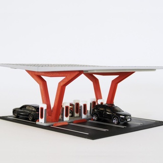 caldo ruote diorama tesla ev ricarica stazione 3d print model - Mito3D
