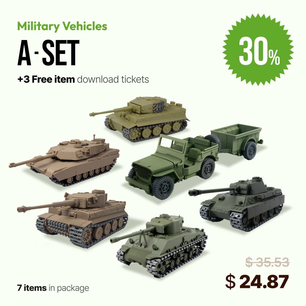 militar vehiculos conjunto 2023 3D print model - Mito3D