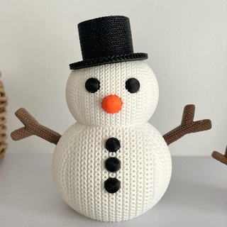 brilhando tricotado boneco neve luminária conduziu vela 3d print model - Mito3D