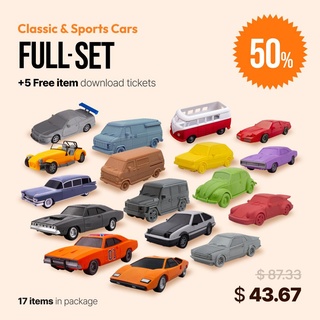 classic & sports cars full set - 2023 3d print model - Mito3D