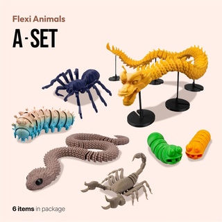 flexi animals set - 2023 3d print model - Mito3D