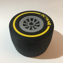 racing tyre gift box car black race silver sport white yellow cars sports rubber track formula1 motorsport tyres motorracing slick 3d print model - Mito3D