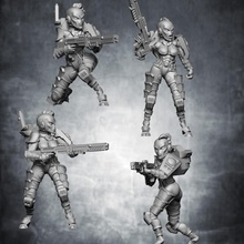 female space alien warriors tabletop 40k miniatures model models sci-fi unit war warhammer miniature hammer tau scifi wargame squad 40000 wh 3d print model - Mito3D